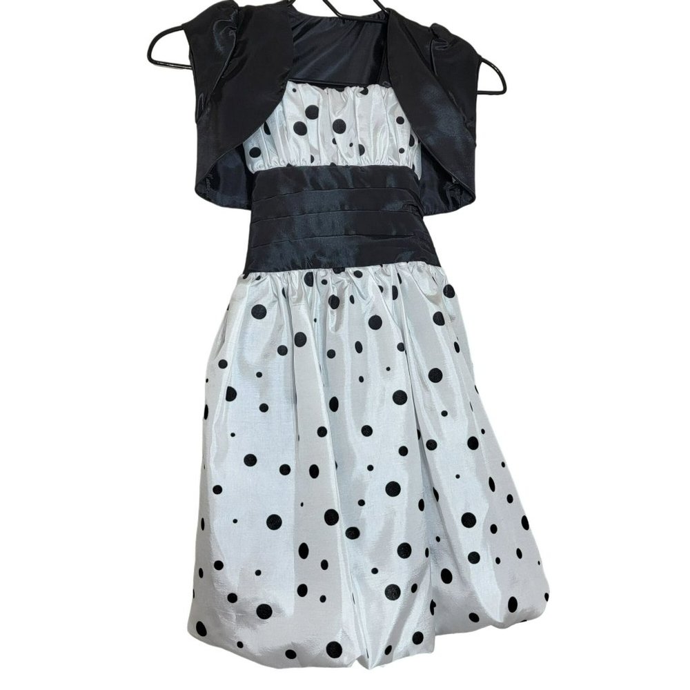 Cinderella Couture Girls Size 5, White & Black Party/Pageant/Formal Dress - EUC